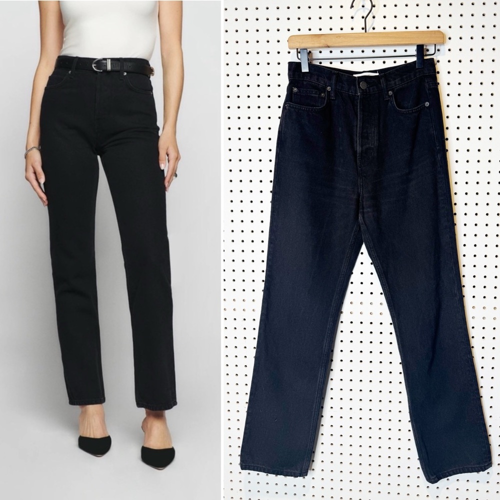 Reformation‎ | Cynthia High Rise Straight Jeans in Seattle Black Wash Sz. 26